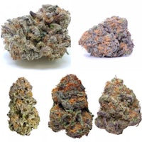 four different types of marijuana on a white background